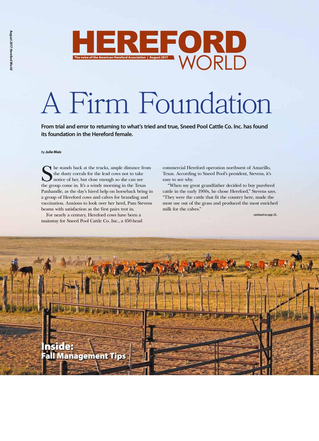 August 2017 Hereford World by American Hereford Association and Hereford  World - Issuu