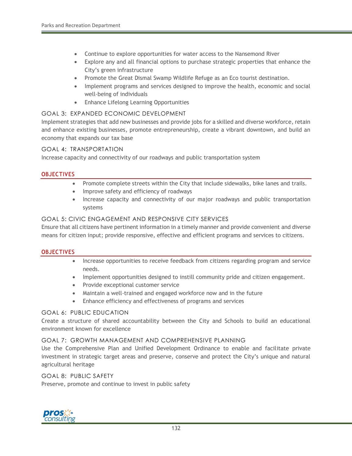 Parks & Recreation Master Plan Update (February 2016) by City of ...