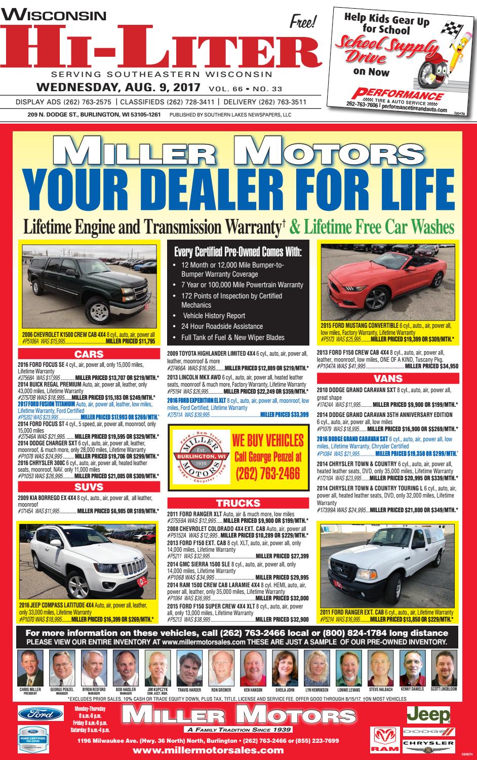 Miller Motors Burlington Wisconsin >> Wihl 8 9 17 By Southern Lakes Newspapers Rock Valley Publishing Miller Motors Burlington Wisconsin >> Wihl 8 9 17 By Southern Lakes Newspapers Rock Valley Publishing