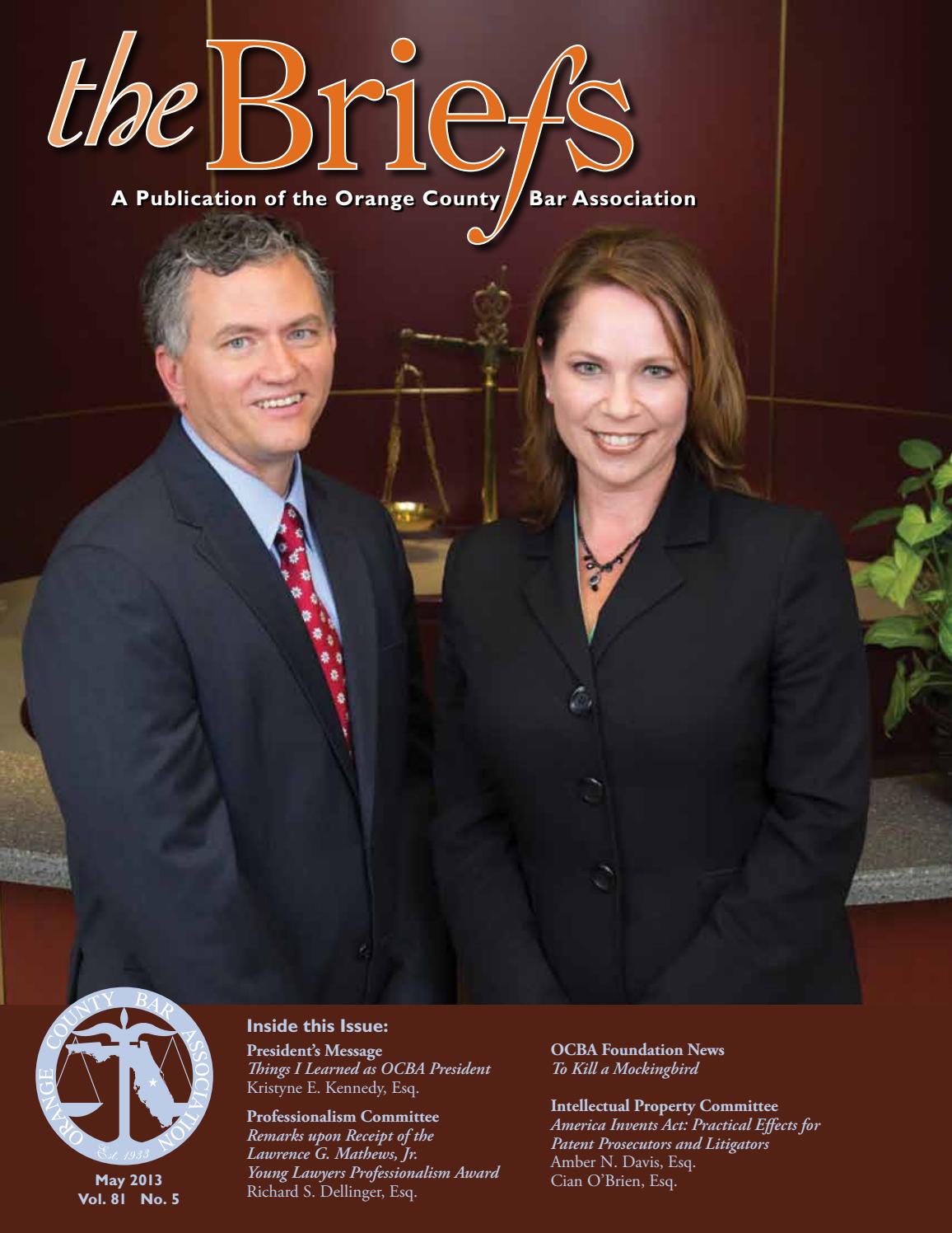 Orange County Bar Association The Briefs May 2013 by Orange Co Bar