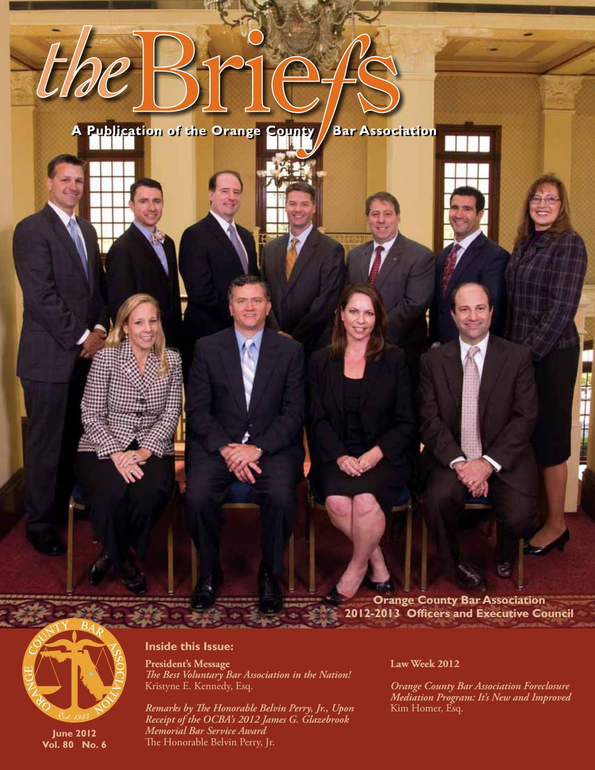Orange County Bar Association The Briefs June 2012 by Orange Co Bar Association Orlando Issuu