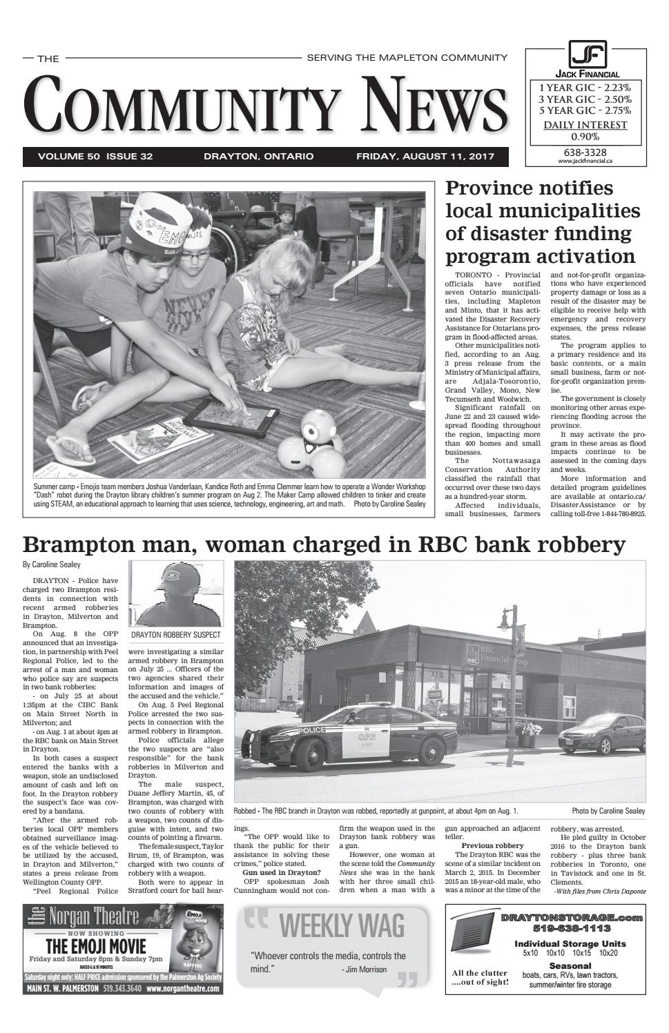 Drayton Community News August 11, 2017 by WHA Publications Ltd. Issuu