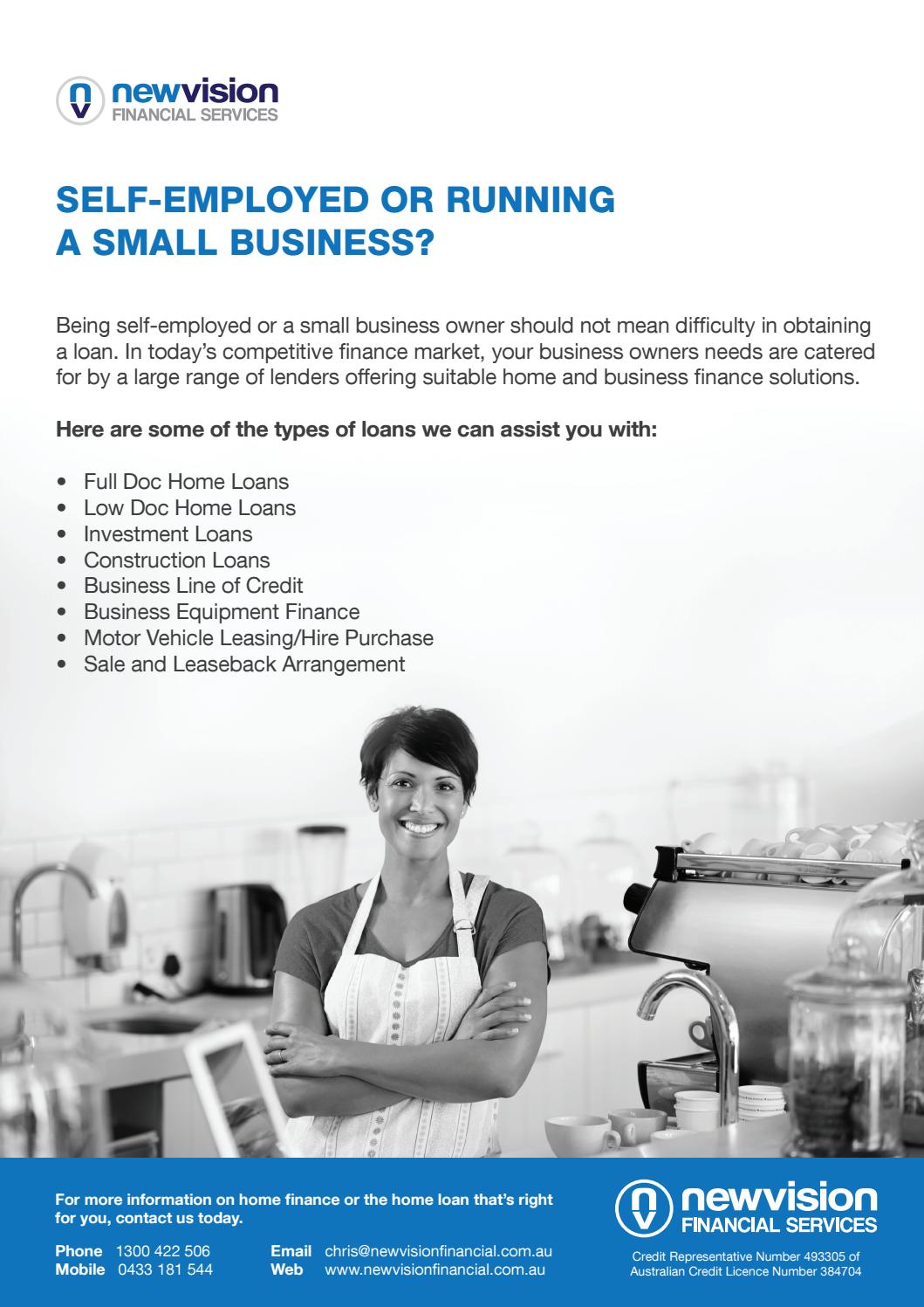 Self employed or run small business? by New Vision Financial Services