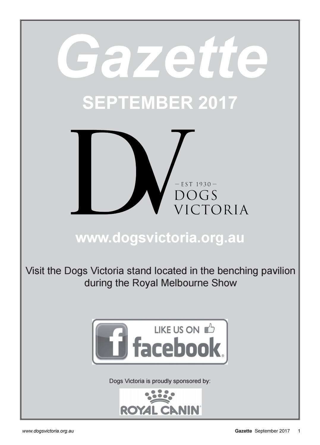 Dogs Victoria Representative Forms.pdf Dogs Victoria Gazette - September 2017 by Dogs Victoria - Issuu