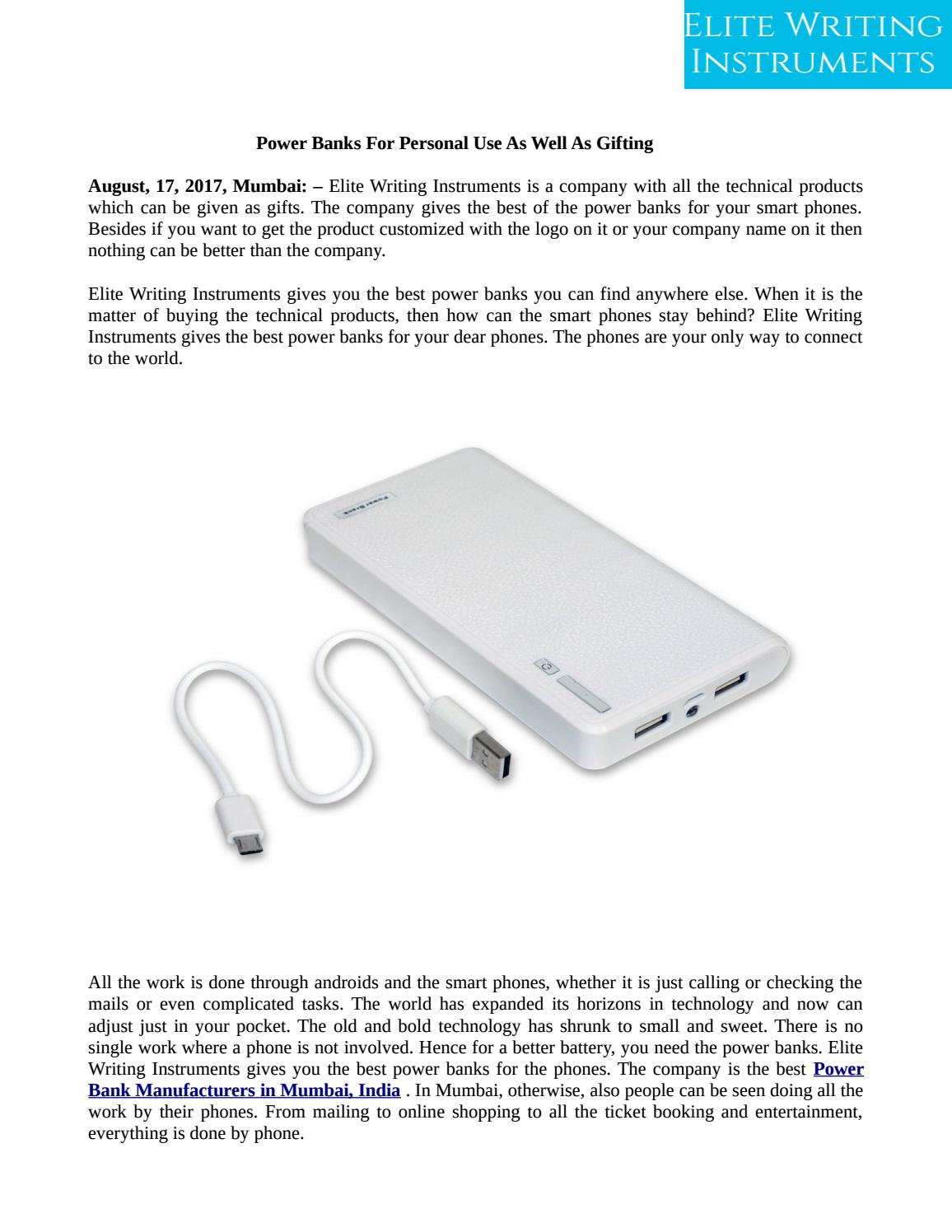 Power Banks For Personal Use As Well As Gifting By Elitegift Issuu