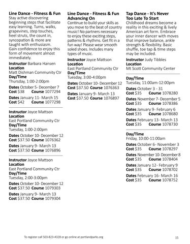 senior recreation fall activities