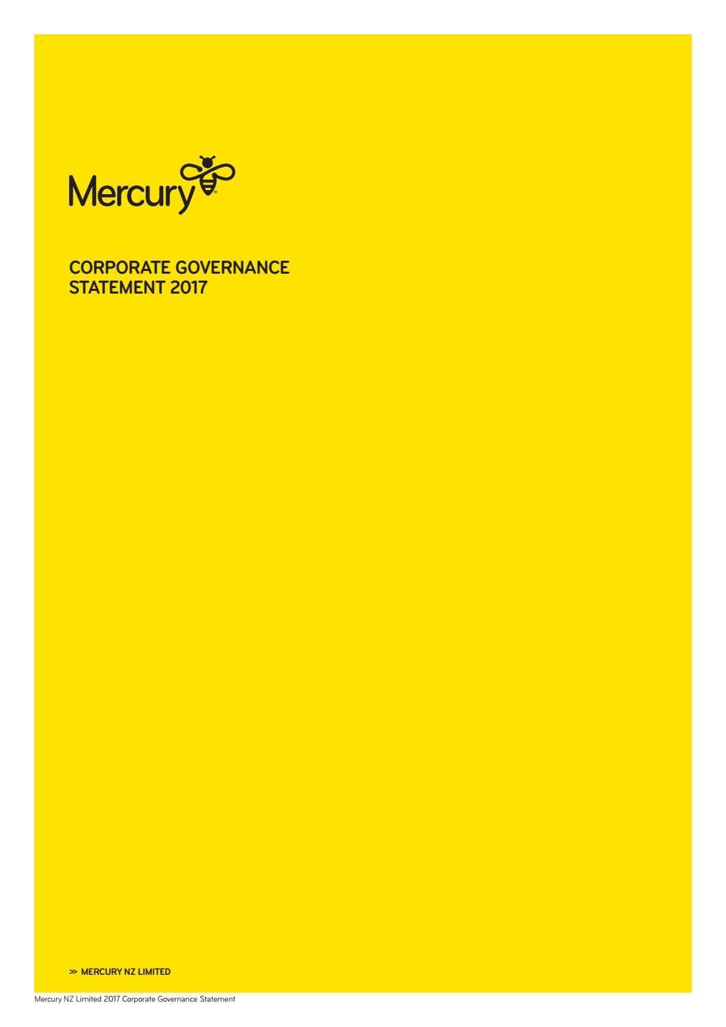20170821 Corporate Governance By Mercury Issuu