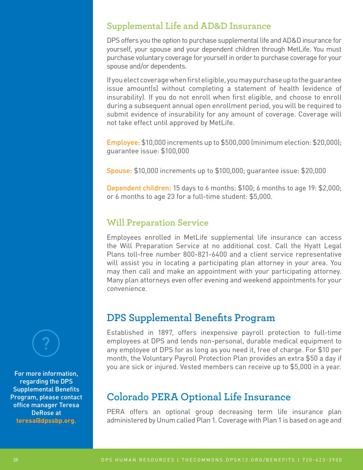 201718 DPS Benefits Enrollment Guide by Denver Public