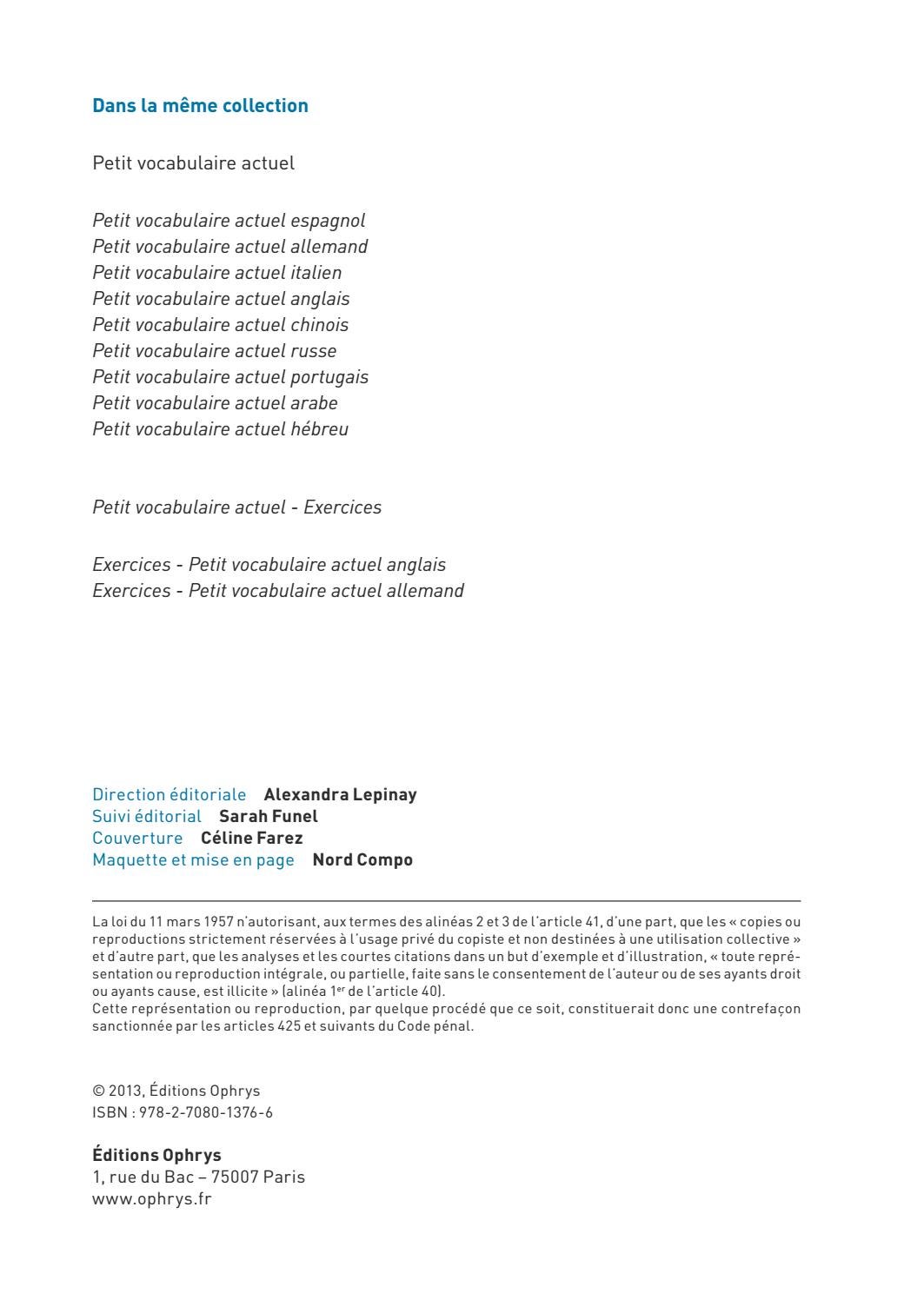 Petit Vocabulaire Actuel Suedois L Poggi Editions Ophrys By To Groupe Issuu