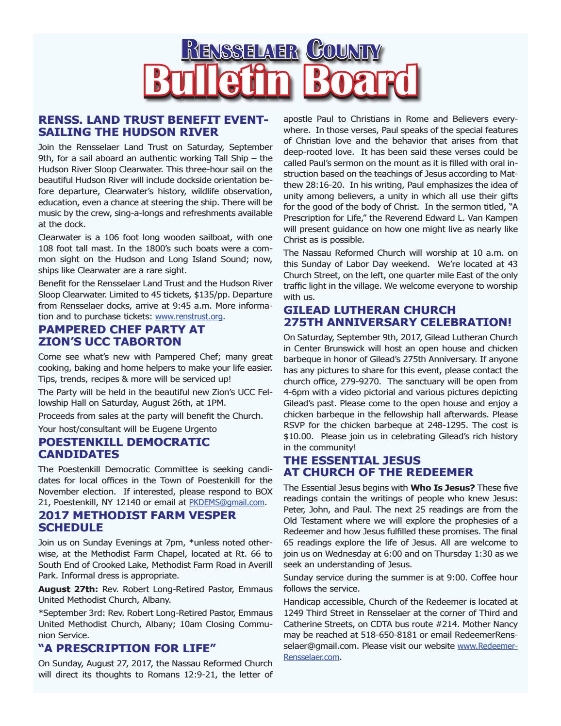 Rensselaer County Bulletins 082417 by Capital Region Weekly Newspapers