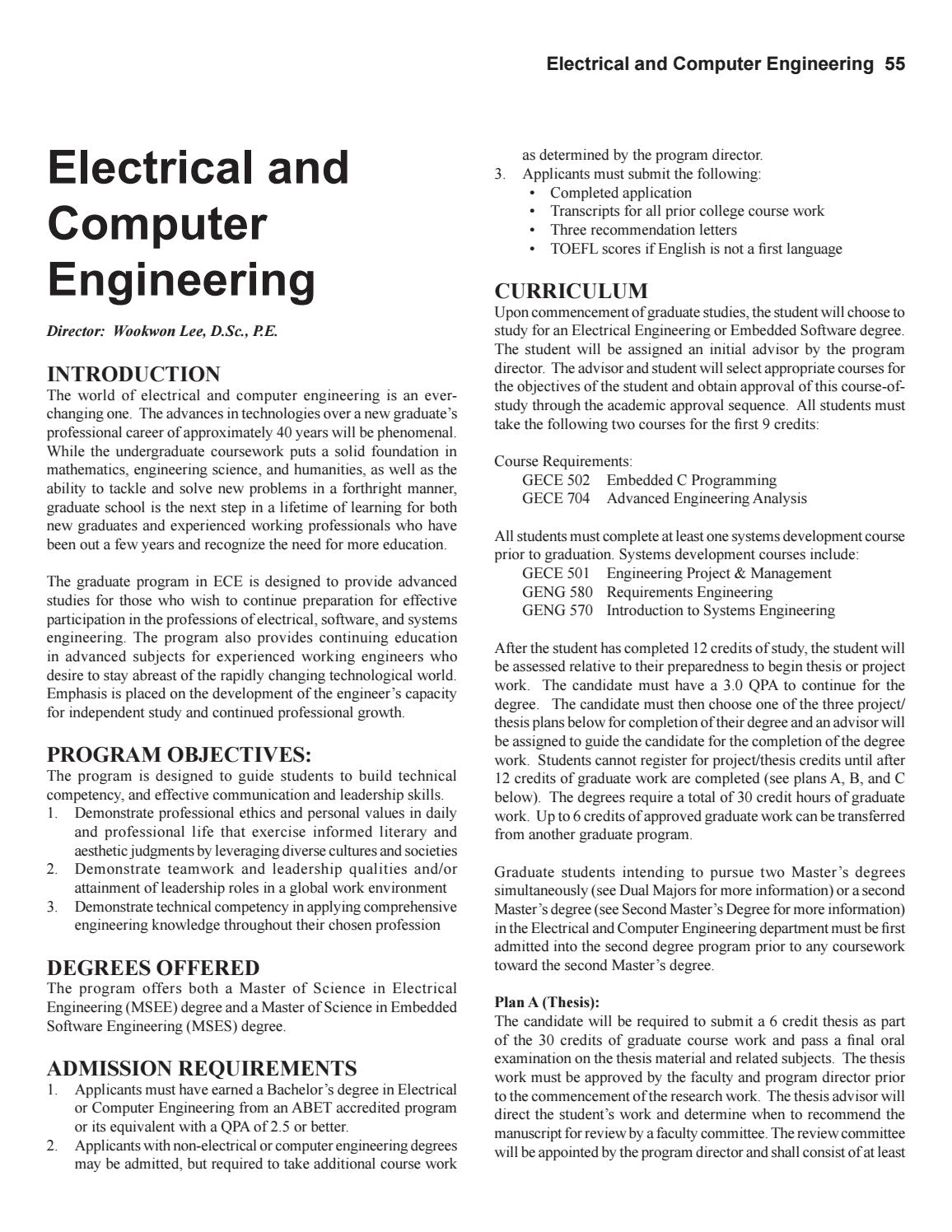 gannon university graduate catalog 2017 2018 by gannon university recommendation letter for electrical engineer