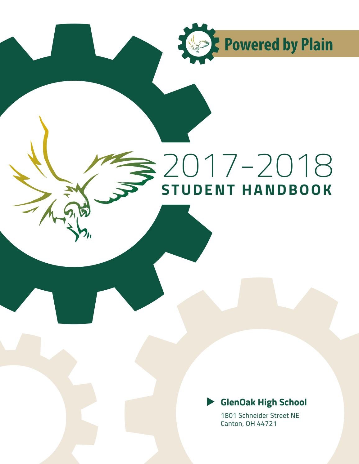 20172018 GlenOak High School Student Handbook by Plain Local Schools