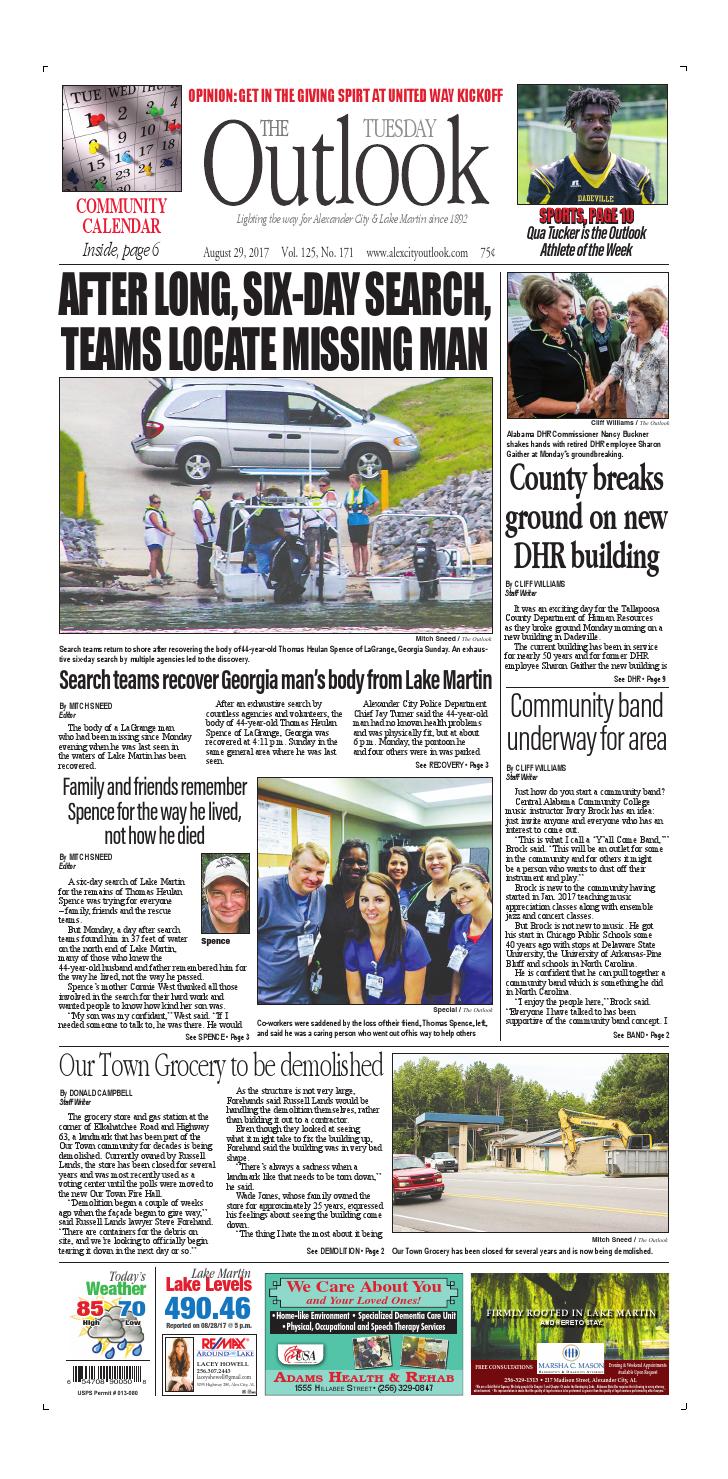 Aug 29, 2017 Alex City Outlook by Tallapoosa Publishers Issuu