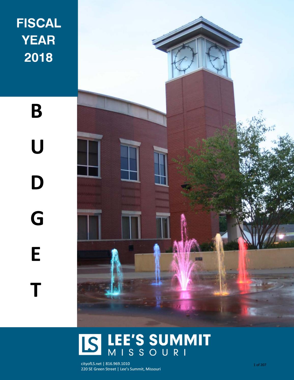 City of Lee's Summit Fy18 Budget by City of Lees Summit Issuu