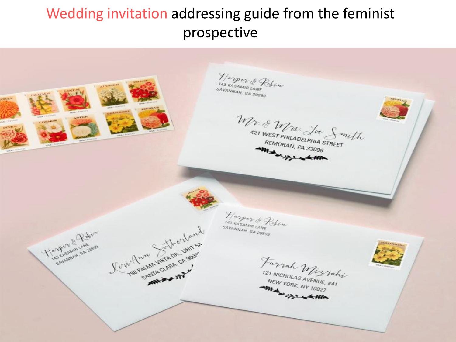 Wedding Invitation Addressing Guide From The Feminist Prospective Wedding Invitation Addressing Guide