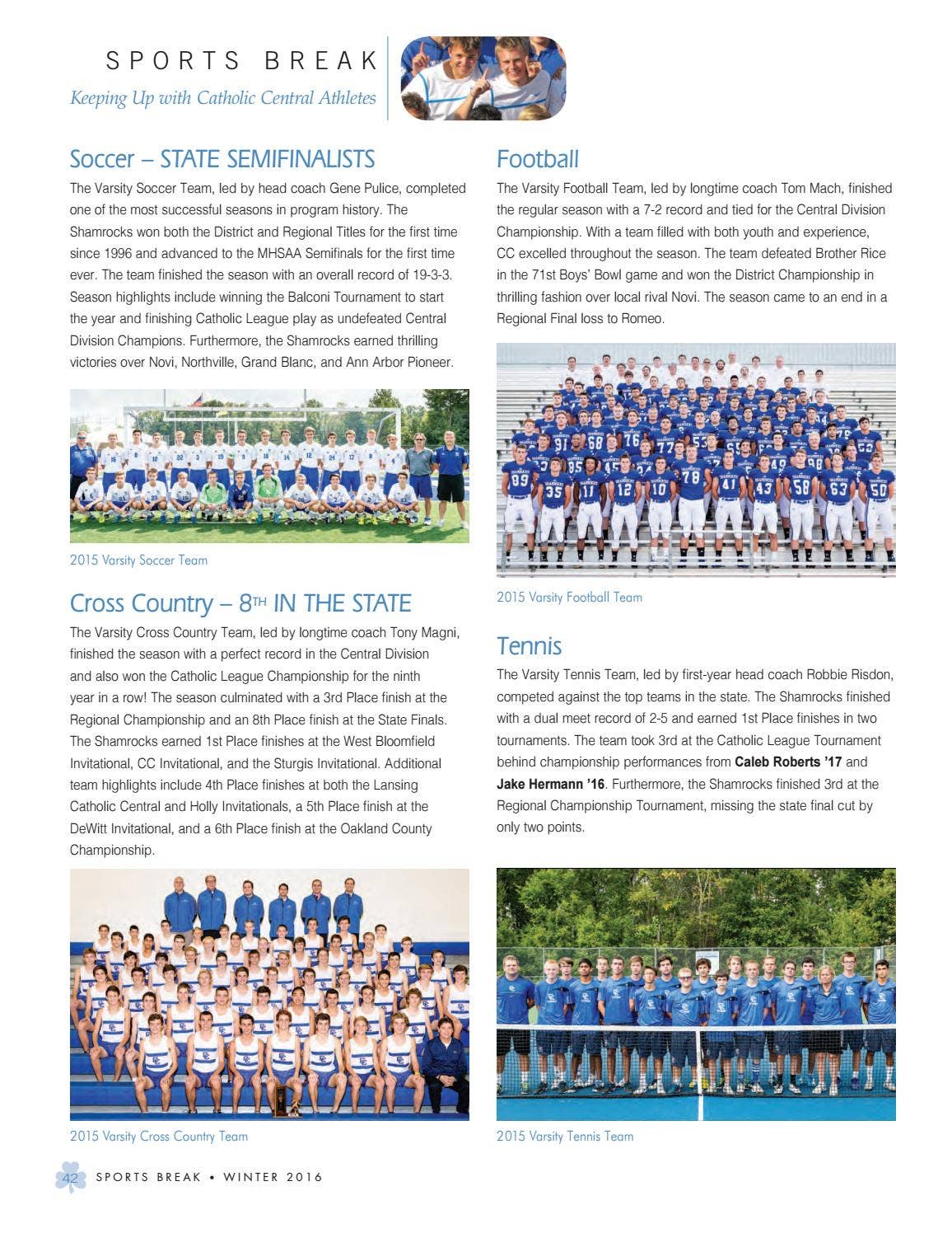 ALUMINATOR - Winter 2016 by Detroit Catholic Central High School - Issuu