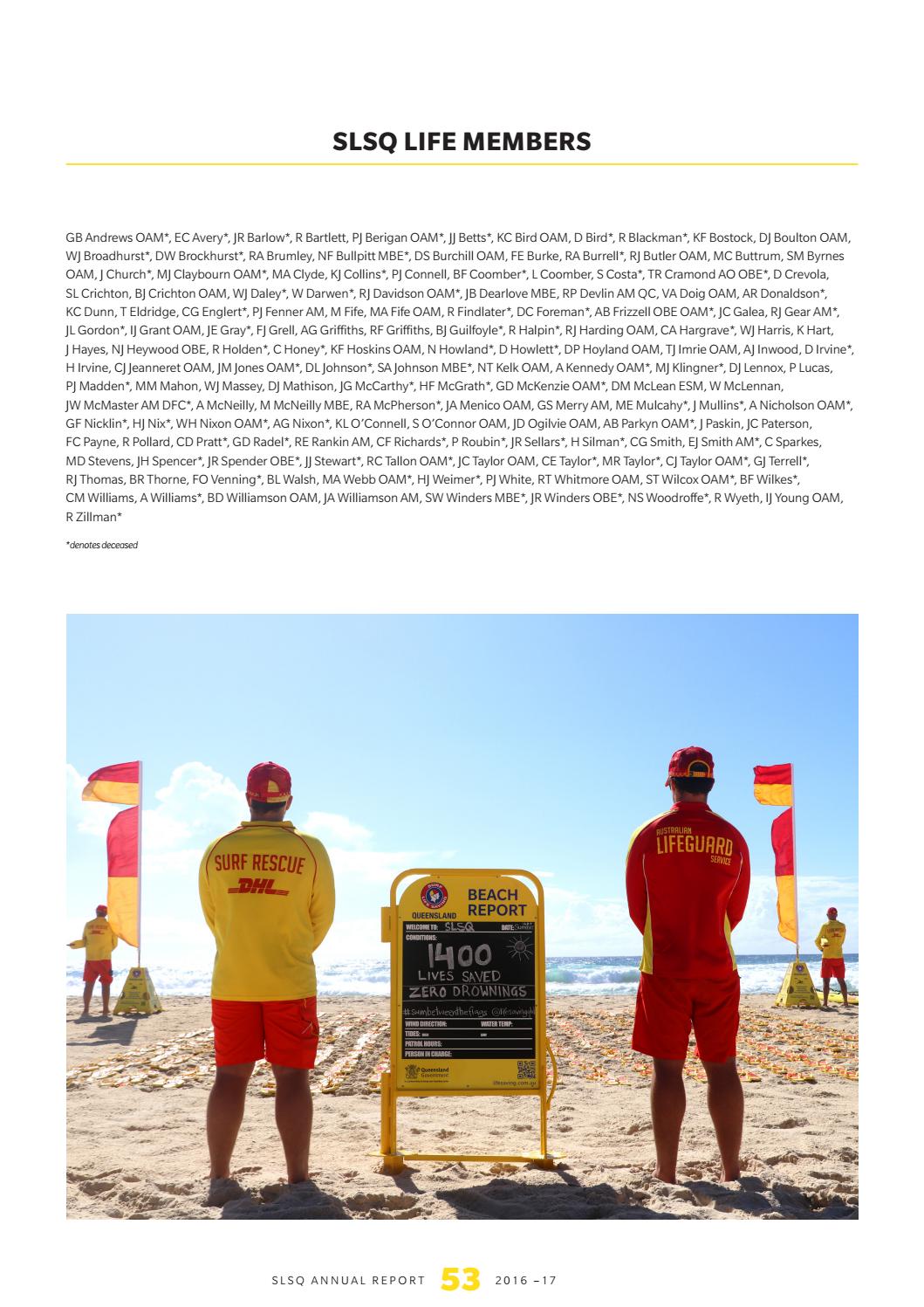 Surf Life Saving Queensland Annual Report 2016/17 by Surf Life Saving