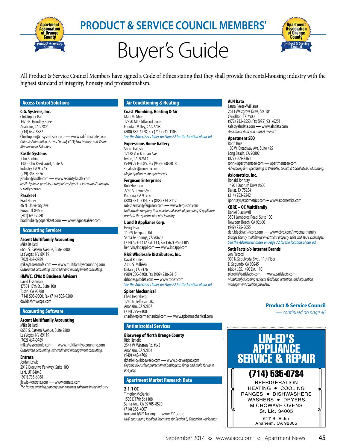 September 2017 Apartment News Magazine By Apartment Association Of