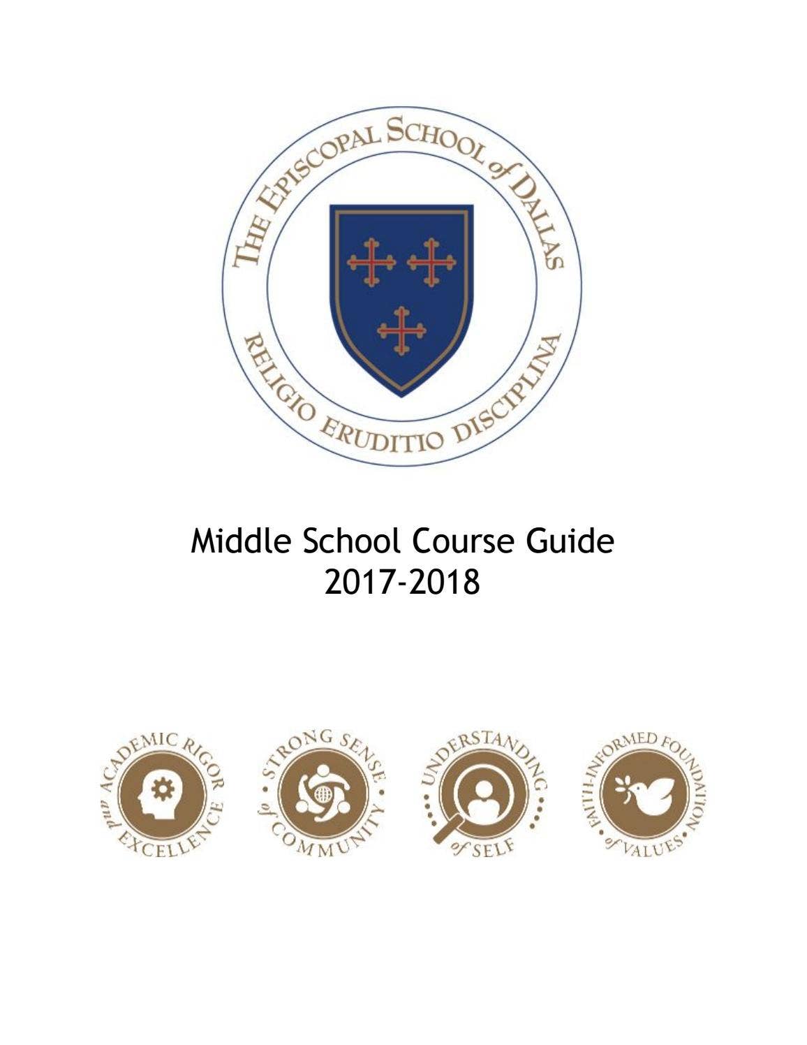 Middle School Course Catalog 201718 by The Episcopal School of Dallas