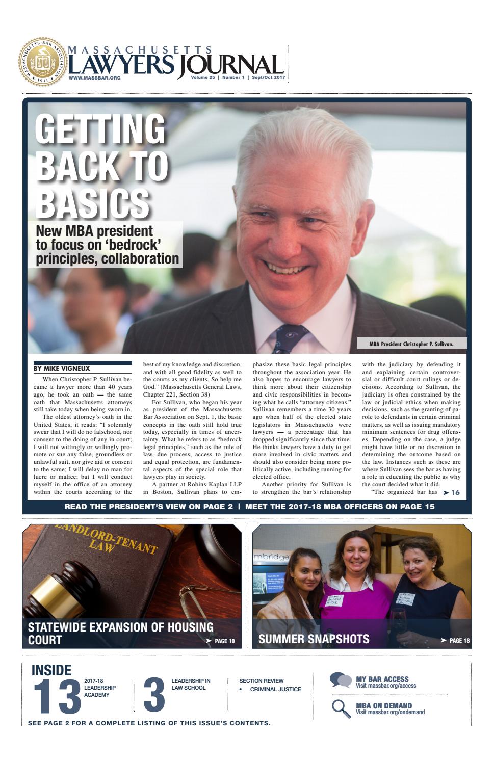 Massachusetts Lawyers Journal September/October by The Warren Group