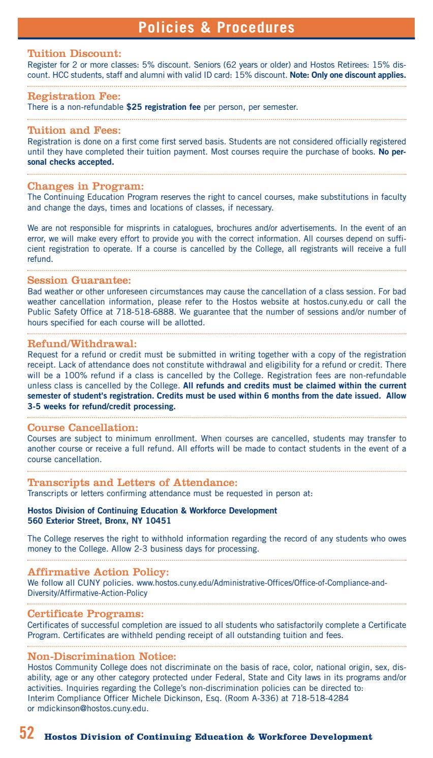 Fall 2017 Continuing Education Catalog by Hostos Community College Issuu