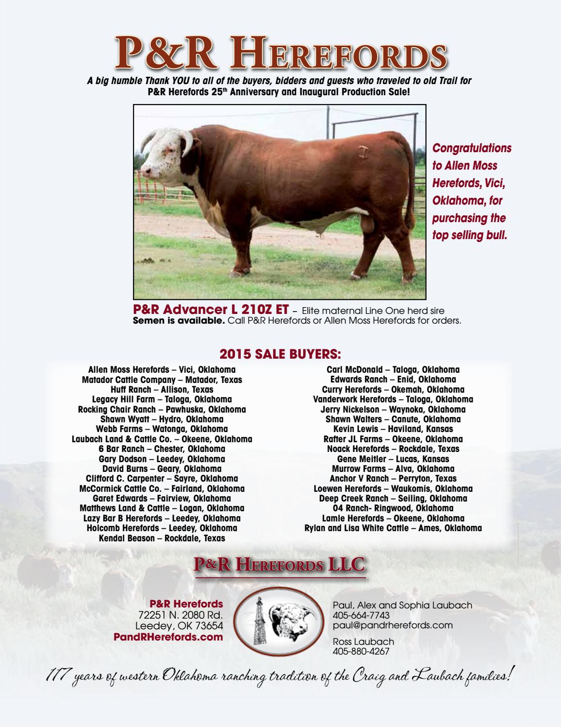 P&R Herefords Production Sale by American Hereford Association and