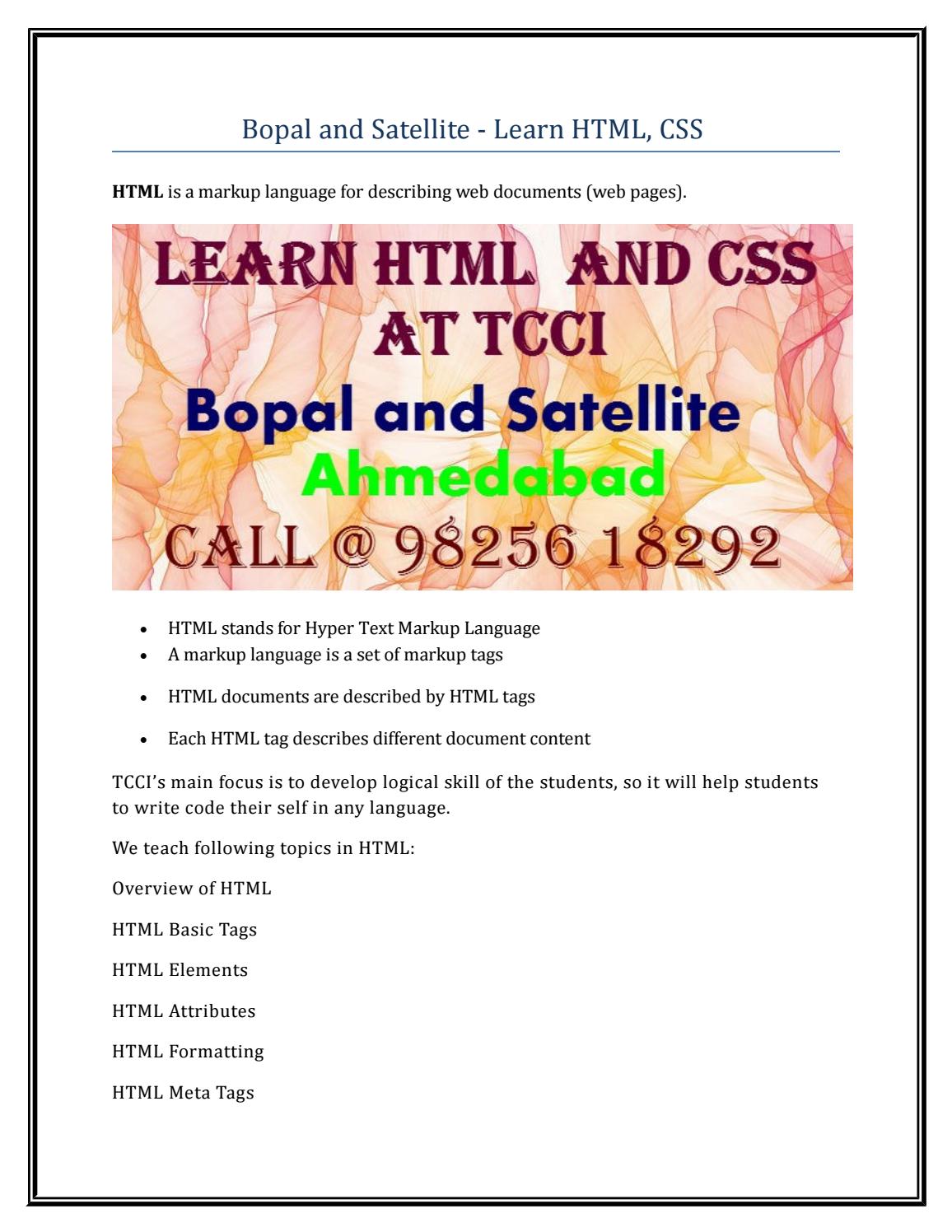 Bopal And Satellite Learn Html Css By Rosario Riley Issuu Bopal And Satellite Learn Html Css By Rosario Riley Issuu