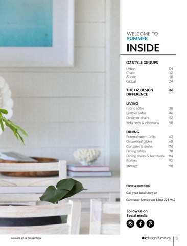 OZ Design Furniture 家具目录 · 夏季 17/18 Directory 第 3 页