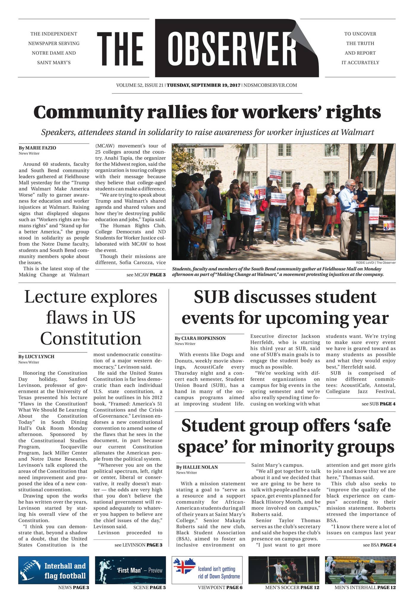 September Observer Print Edition of The Observer for Tuesday, September 19, 2017 by The ...