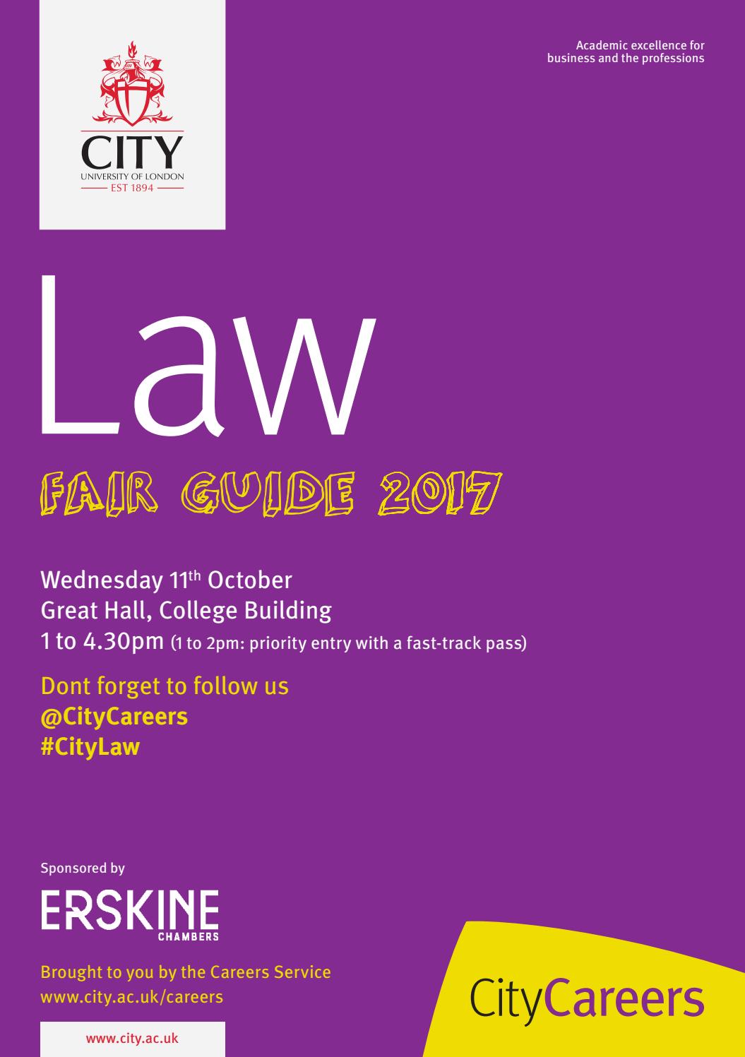 City, Law Careers Fair Guide 2017 by City, University of London Issuu