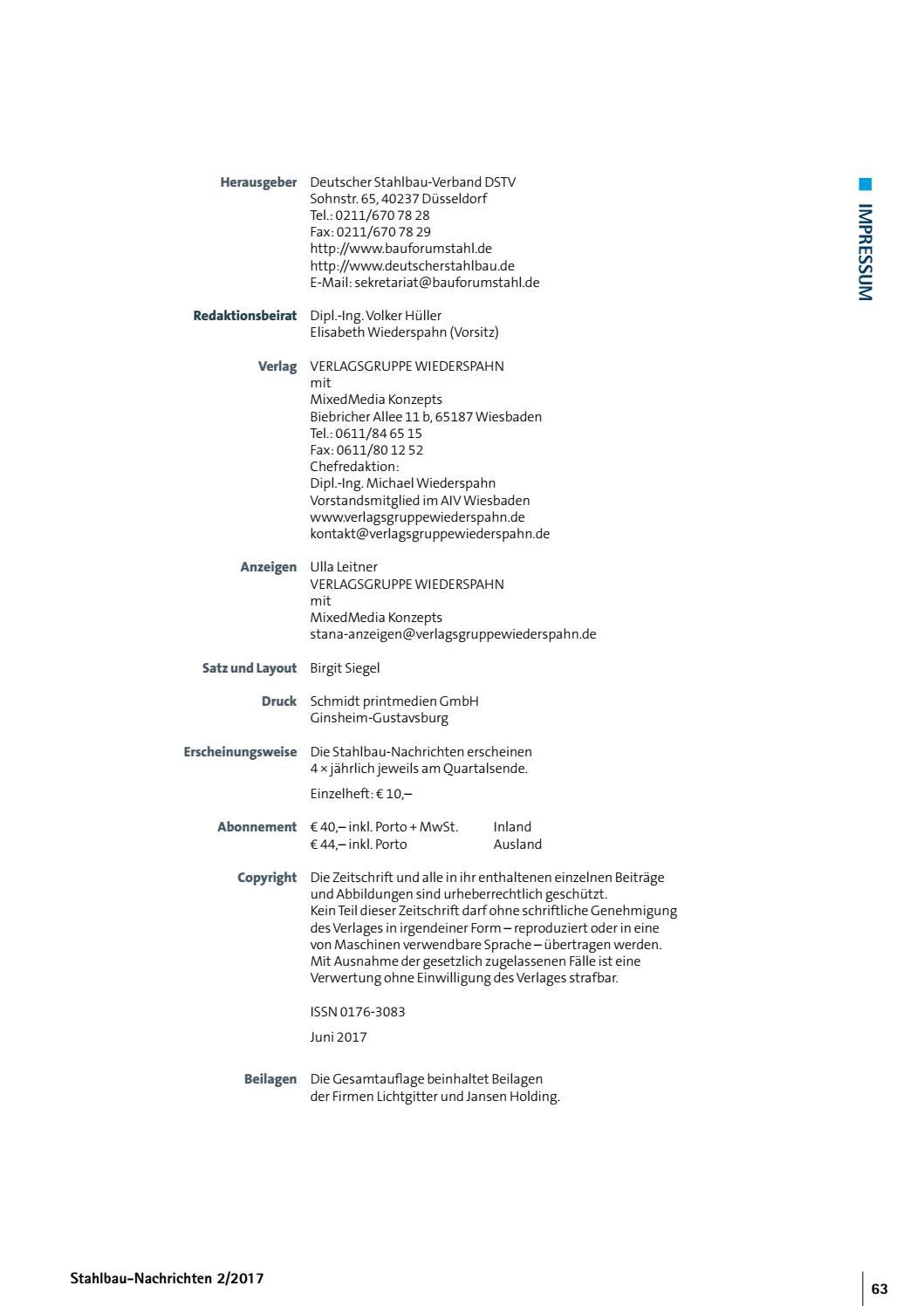 Stahlbau Nachrichten 2 2017 Vebuka Com