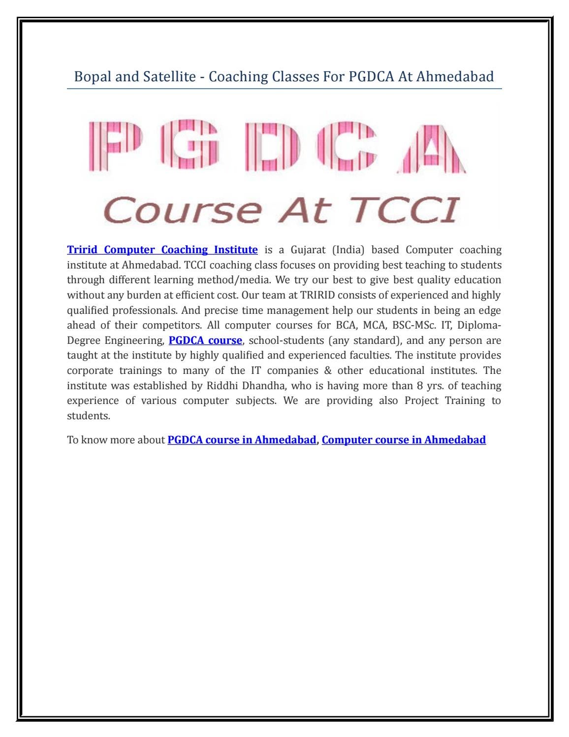 Bopal And Satellite Coaching Classes For Pgdca At Ahmedabad By Rosario Bopal And Satellite Coaching Classes For Pgdca At Ahmedabad By Rosario