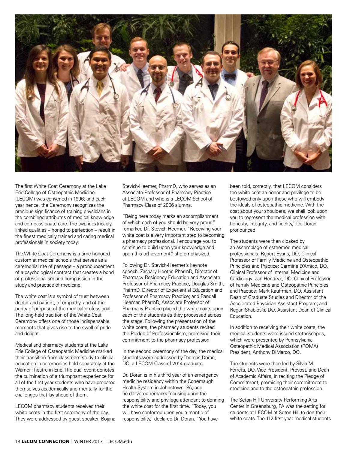 Connection Winter 2017 by Lake Erie College of Osteopathic