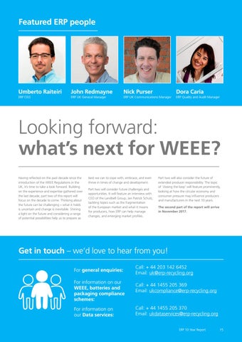 ERP 英国 • 10 years of WEEE in the 英国 • Continual evolution 第 15 页
