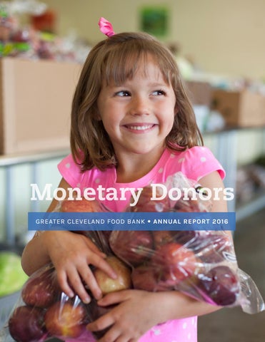 Annual Report FY2016 Monetary Donors by Greater Cleveland Food