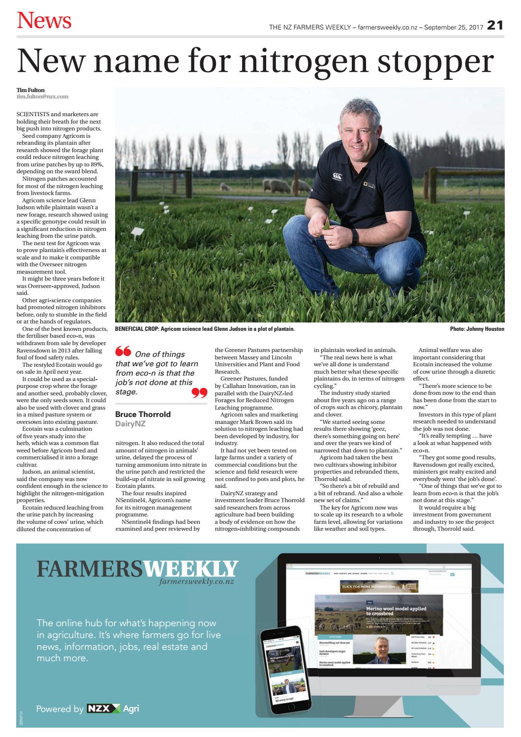 Farmers Weekly NZ September 25 2017 by Farmers Weekly NZ Issuu