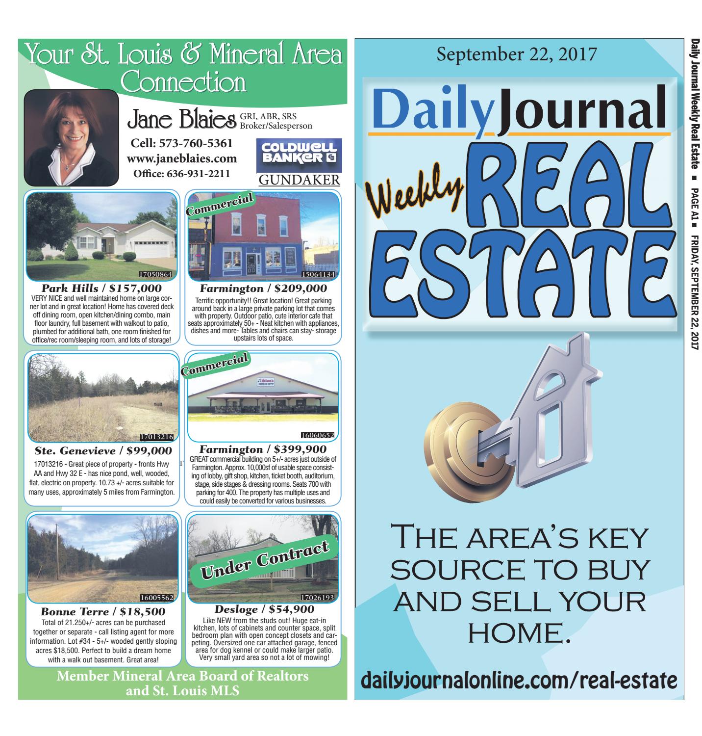 Weeklyrealestate september 22 2017 by Daily Journal Online Issuu