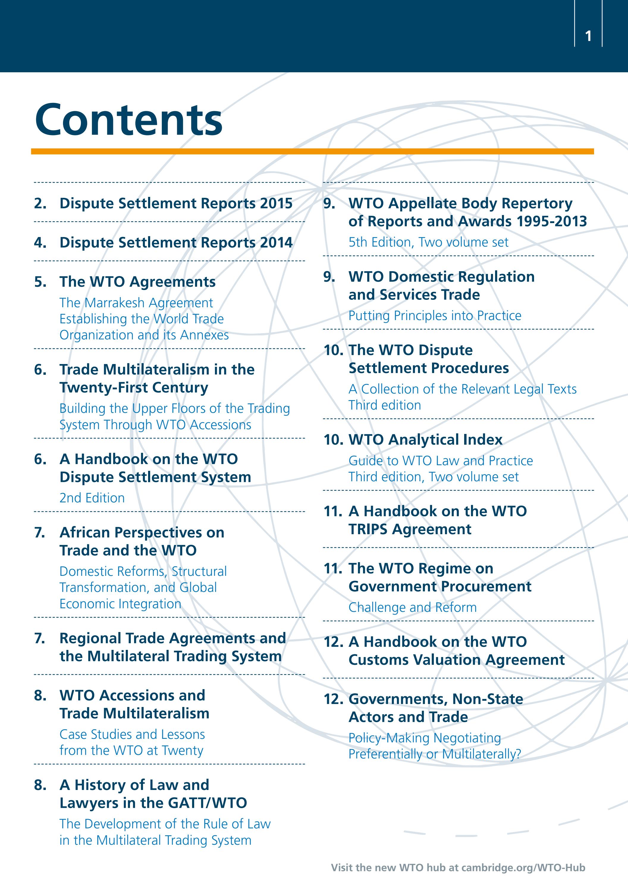 World Trade Organization CoPublications 2017 by Cambridge University