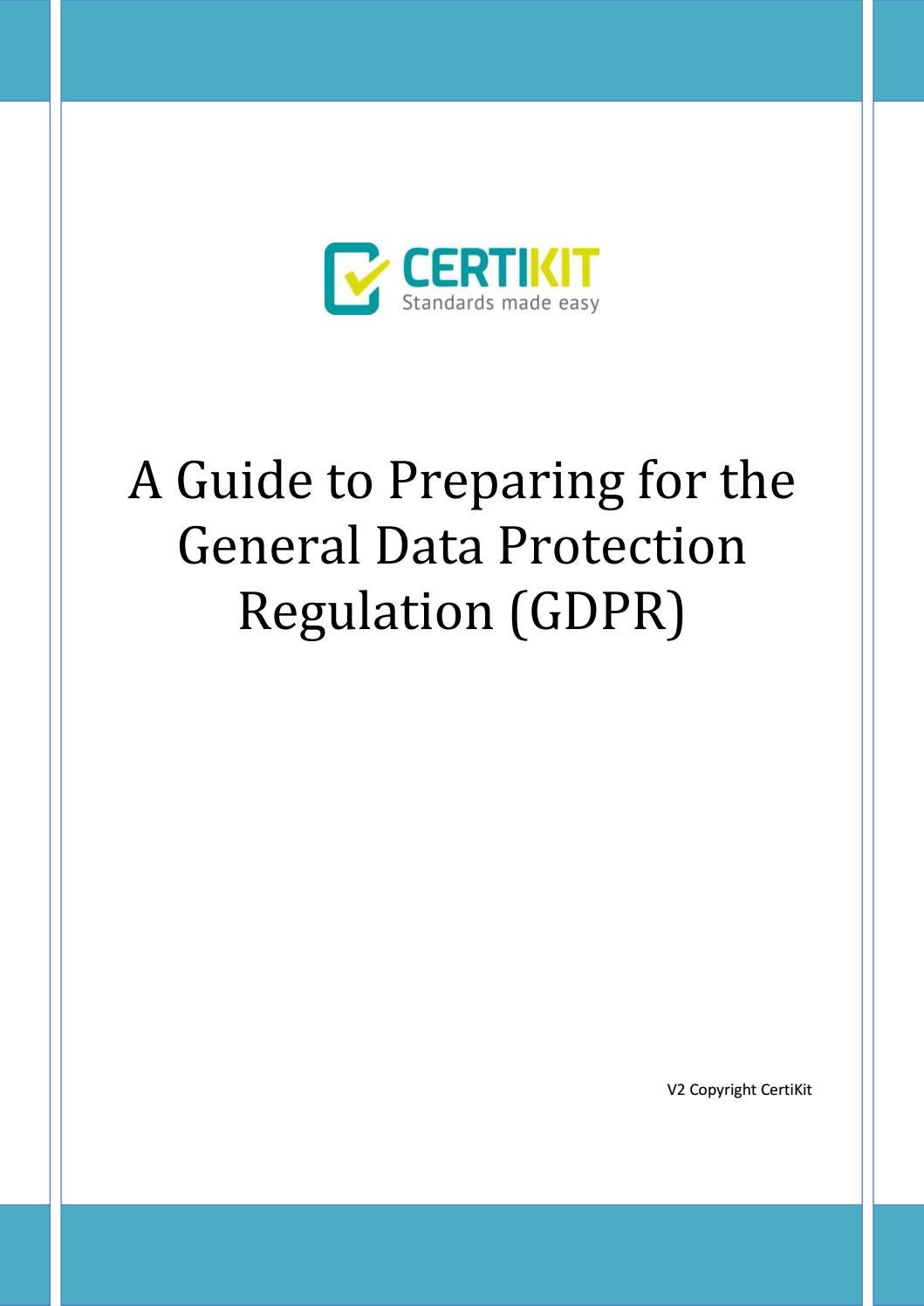 Certikit a guide to preparing for the general data protection ...