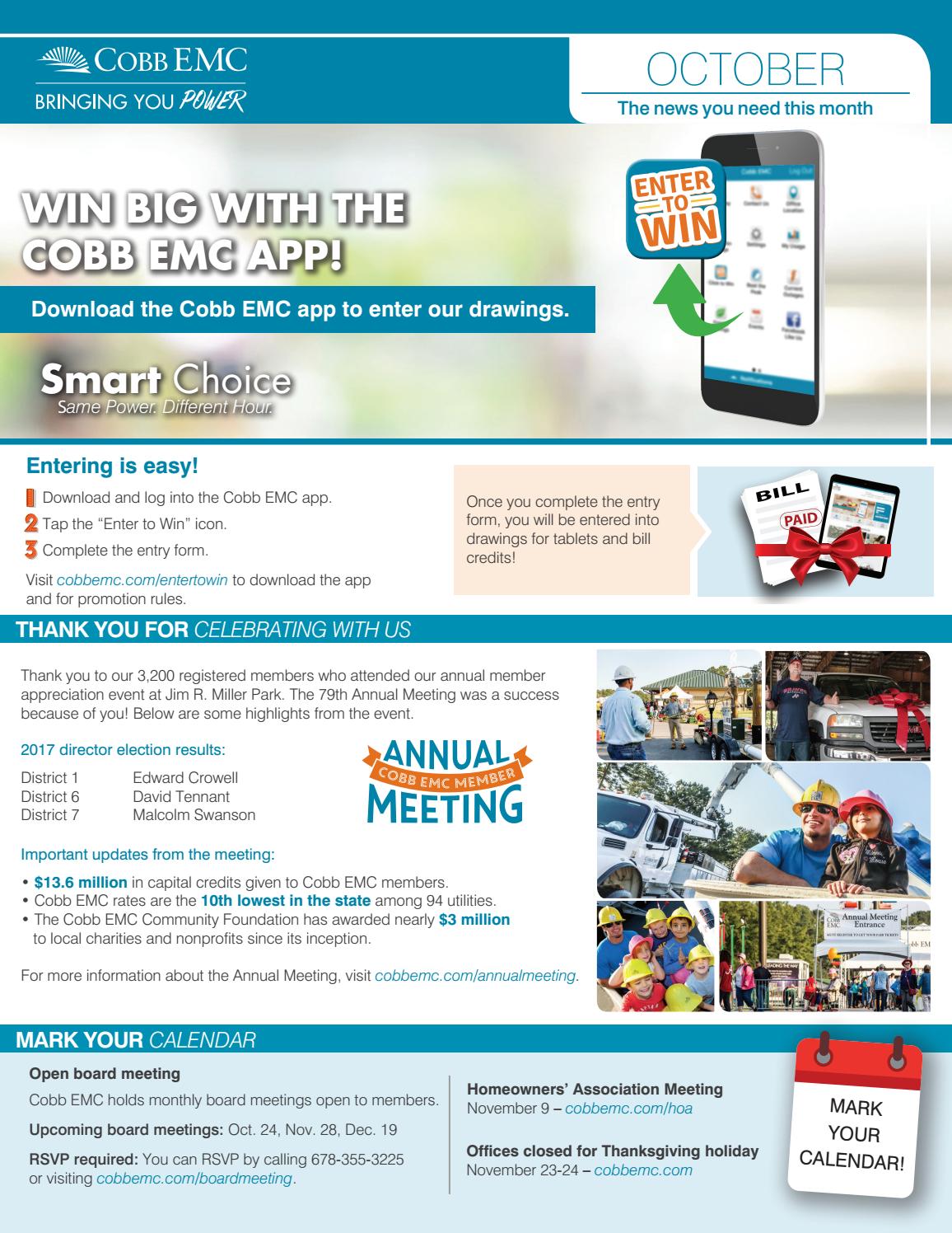 October 2017 - Smart Choice Rate - Bill Insert by Cobb EMC - Issuu