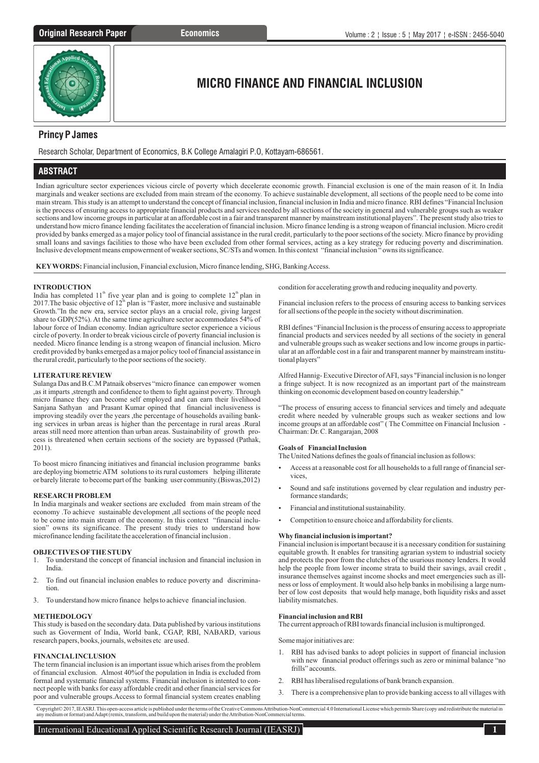 Sample research proposal on financial inclusion image