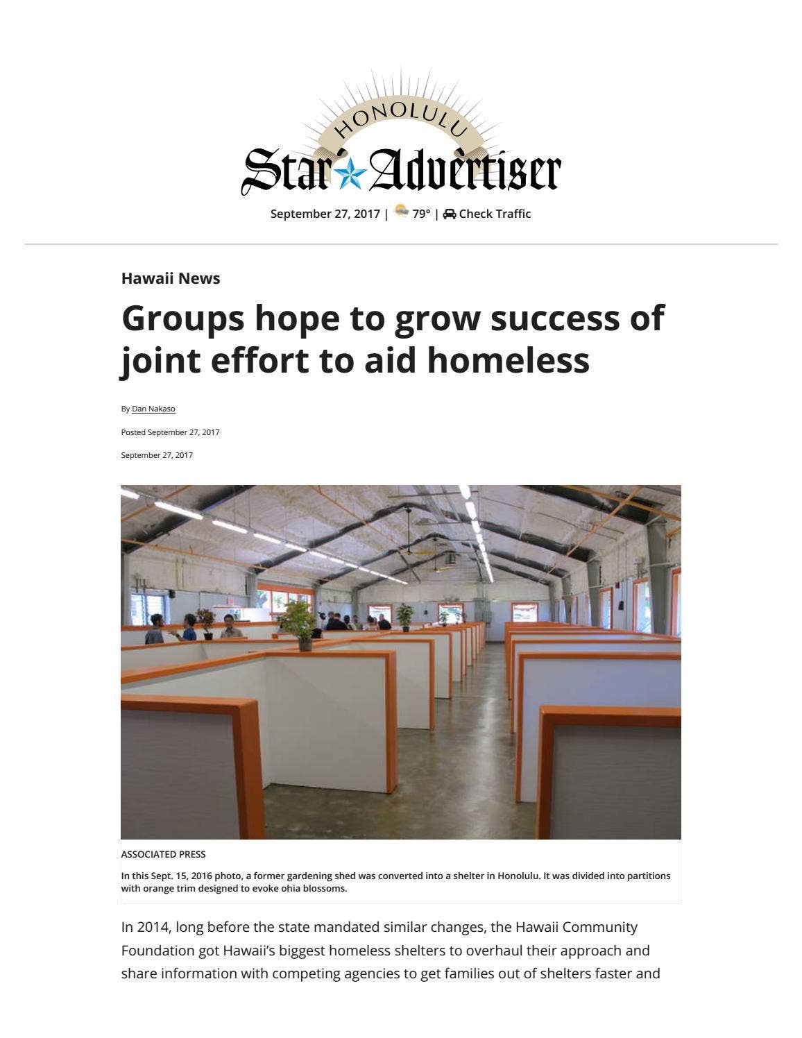 Groups hope to grow success of joint effort to aid homeless by Hawaii ...