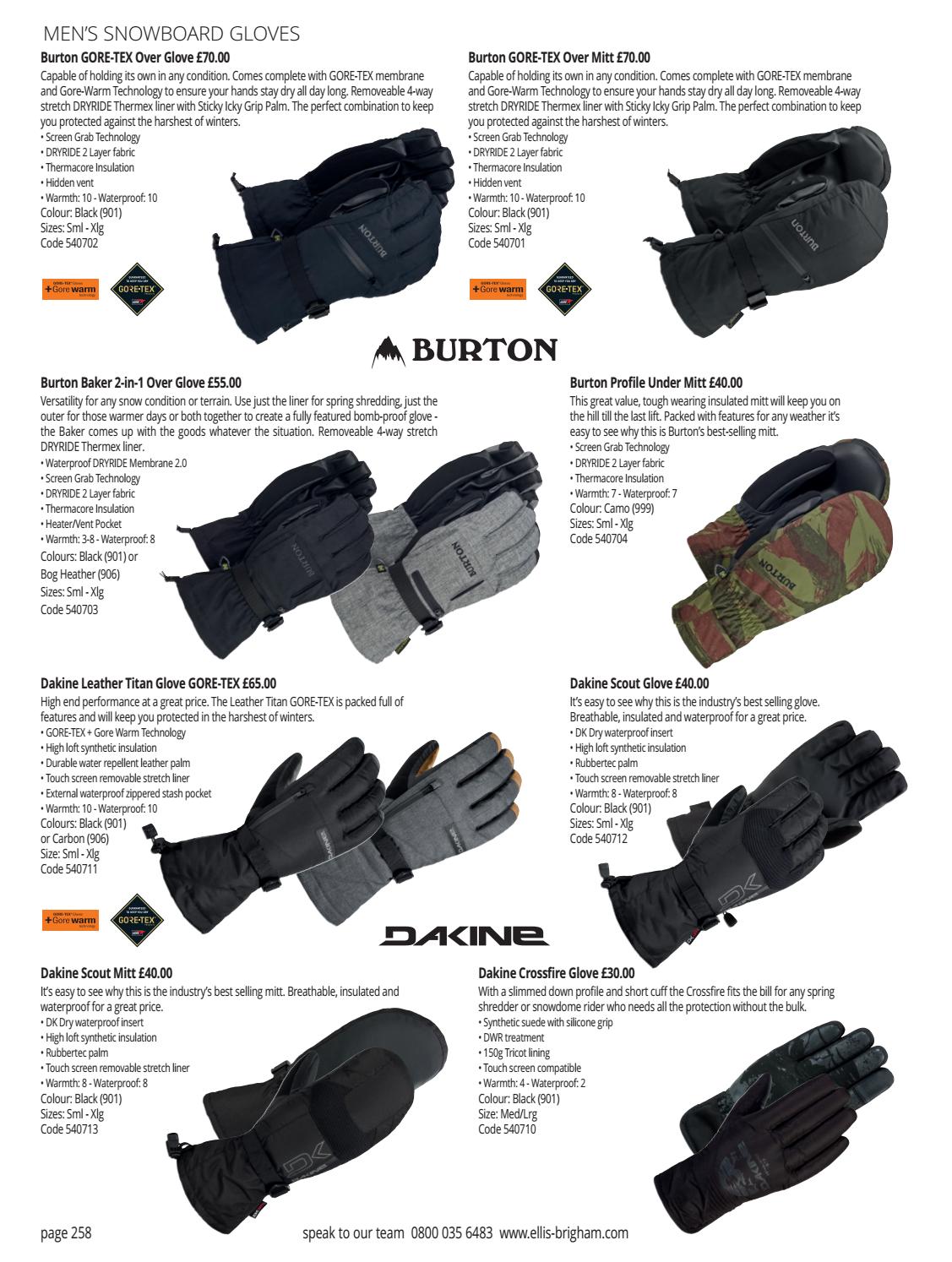 dakine leather titan gore tex gloves