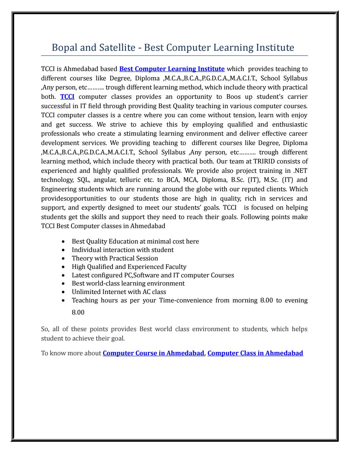 Bopal And Satellite Best Computer Learning Institute By Rosario Riley Bopal And Satellite Best Computer Learning Institute By Rosario Riley