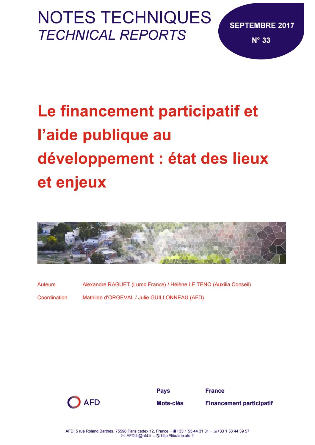 Le Financement Participatif Et Laide Publique Au - 