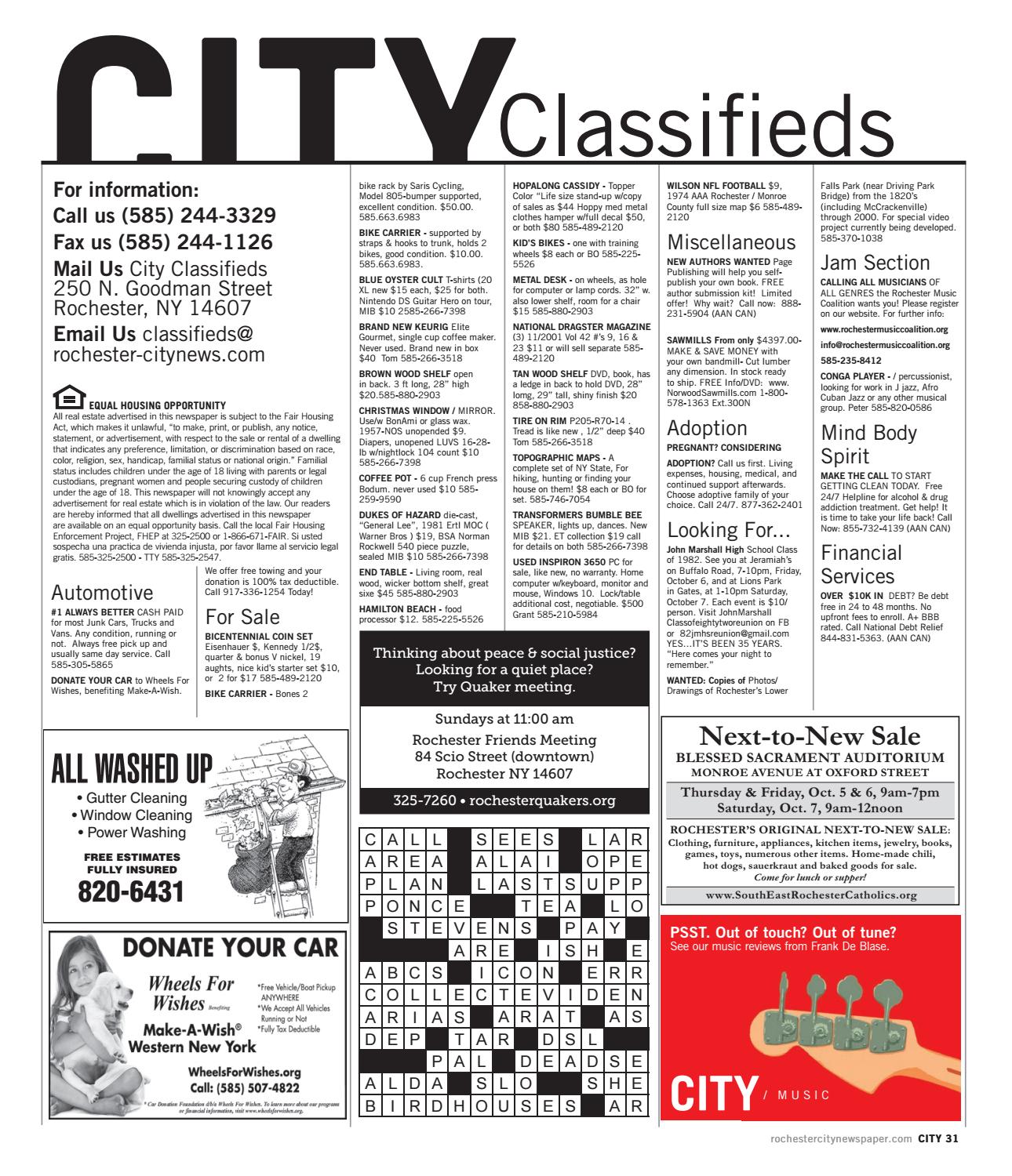 CITY Newspaper, October 4 10, 2017 by Rochester City Newspaper Issuu