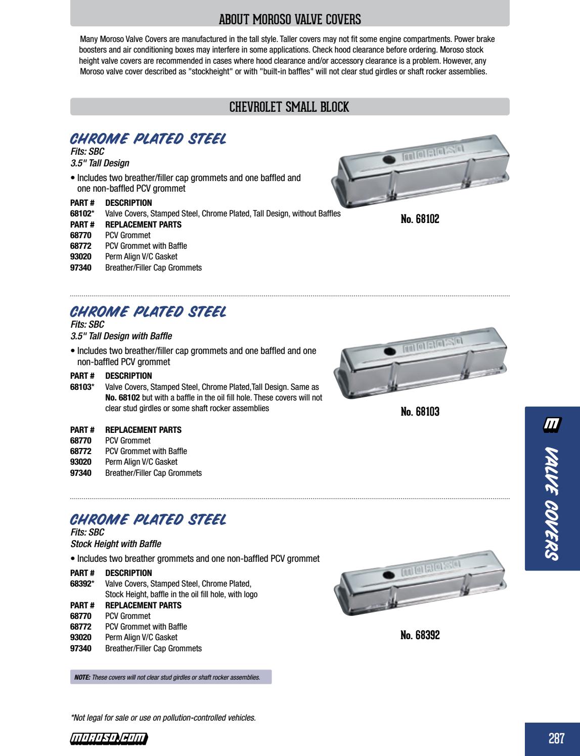 Valve Covers for SBC Small Block Chevy Engines Chrome Plated Tall Height