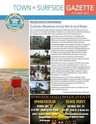 town of surfside gazette october 2017 by town of surfside issuu miami dade count permit for passing out flyers