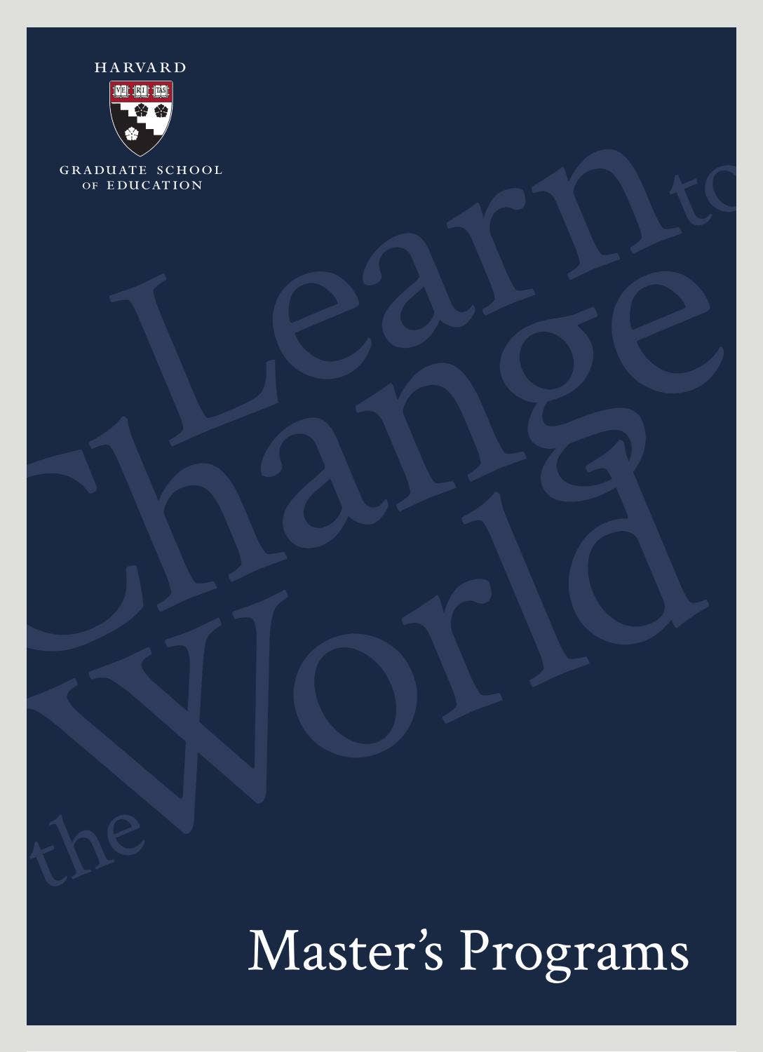 HGSE Master's Programs 2017 by Harvard Graduate School of Education - Issuu