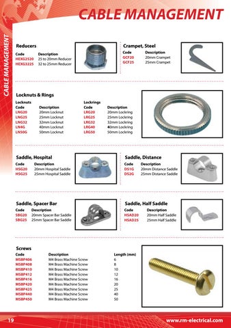 R&M Fixings and Support 灯饰目录 第 20 页